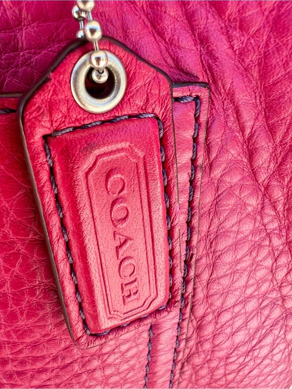 Vintage COACH Chelsea Dark Pink Leather Tote Bag 2005